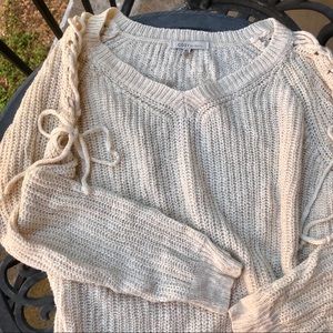 Cozy Casual size M/L lace up sweater